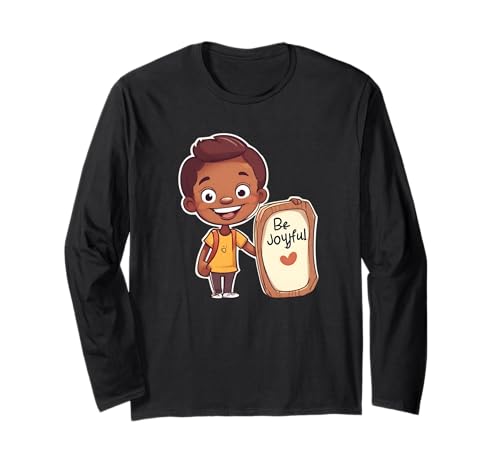 Design carino Be Joyful Maglia a Manica