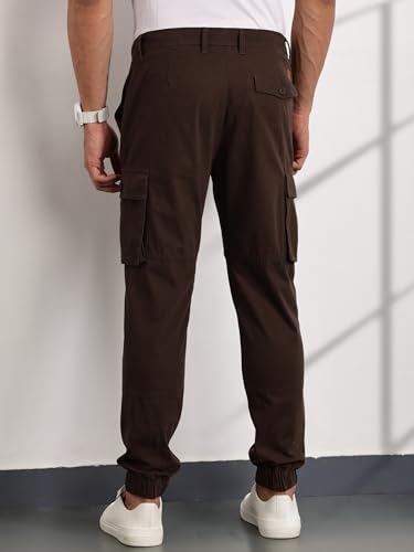Image of Thomas Scott Men's | Solid | Light Weight | Breathable Fabric | Mid Rise | Regular Fit | Cotton Blend | Button Waist | Chino Trouser | Pants