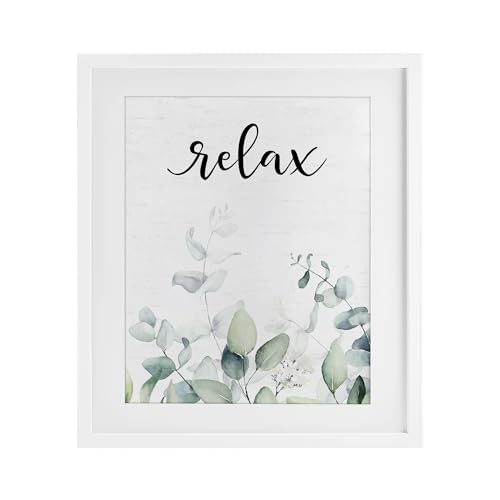Affiche encadrée Relax Leafy Herbs Gray par Stupell Industries en 40,6 x 33 cm