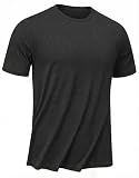 PINSPARK Sport Tshirts Herren Kurzarm Sport Shirt Schnelltrocknend Funktionsshirt Atmungsaktiv Laufshirts Rundhals Fitness Trainingsshirt Outdoor Wandershirt Schwarz XL