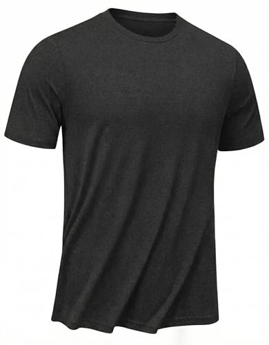 PINSPARK Sportshirt Herren Kurzarm Funktionsshirt Schnelltrocknend Laufshirt Atmungsaktiv Sport Shirt Outdoor UPF 50+ UV Shirt Leicht Gym Wandershirt Schwarz L