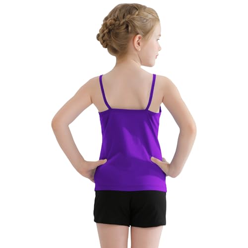 Image of QBK Girls Tank Tops Toddler Camisole Cotton Cami Spaghetti Strap Undershirts for Girls 2T-12Years