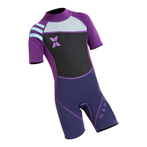 Foto von HomeDecTime Kinder Neoprenanzug 2,5 Mm Neopren Kurzarm, Jugend Jungen Und Mädchen Einteiler Shorty Neoprenanzug Zum Tauchen, Schwimmen, Surfen, Wassersport - XXL
