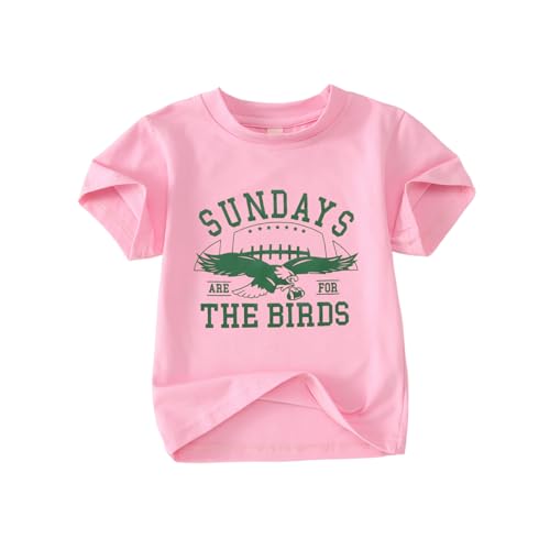 Toddler Football Shirt for Boy Girl Sundays are for The Birds Outfit Kids Funny Print Short Sleeve Graphic Tee Tops