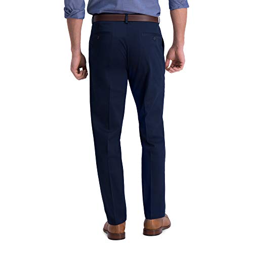 Image of Haggar Men's Iron Free Premium Khaki Straight Fit Flat Front Pants