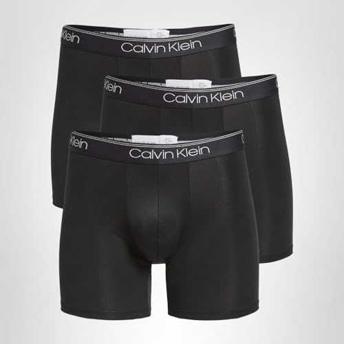 Calvin Klein Men's Micro Stretch 3-Pack Boxer Brief, 3 Black, S