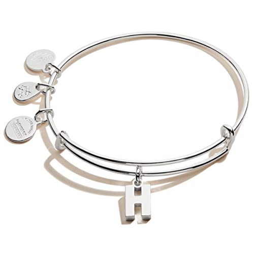 Image of Alex and Ani Expandable Bangle for Women, Initials A to Z Letter Charms, Shiny Finish, 2 to 3.5 in