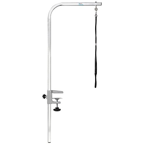 Pet Edge Master Equipment Silver Aluminum Pet Grooming Arm & Clamp â€“ Adjustable Height to 36â€, Fits Most Grooming Tables
