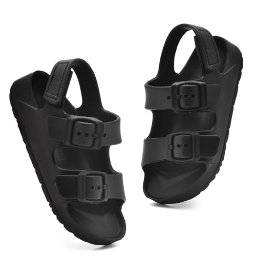 Image of Toddler Sandals Dual-Sized with Arch Support, Non-Slip EVA Buckle Water Shoes for Boys Girls, 5-12
