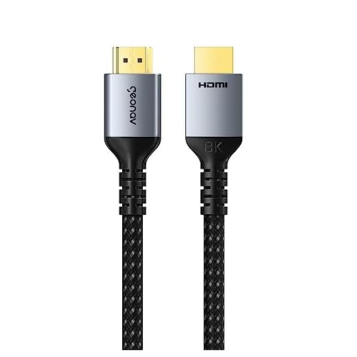 Geonav Cabo HDMI 2.1 Ultra High Speed, Suporta resolução 8K a 60Hz ou 4K a 120Hz, 2 metros, nylon trançado reforçado, HDMI2120, Cinza