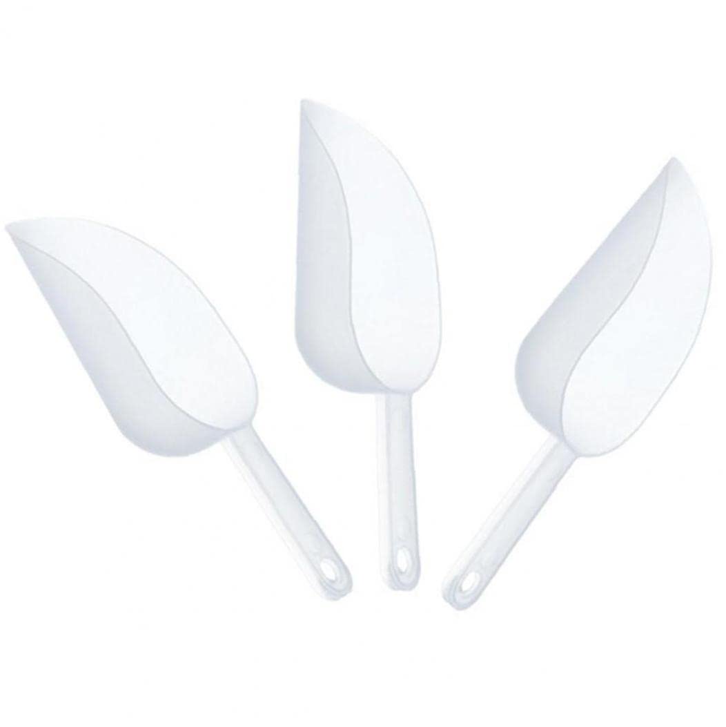 Froiny White 3 Pcs Multifunctional Frosted Plastic Ice Measuring Scoop Candy Ice Sugar Scoopers For Party Dessert
