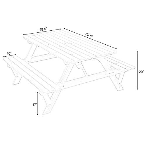 Gardenised, Stained A-Frame Outdoor Patio Deck Garden Picnic Table #TOP5