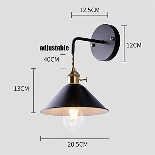Aplique de pared metal industrial retro con interruptor ajustable 7
