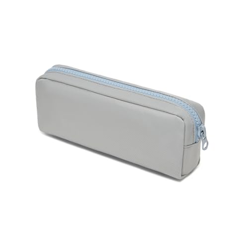 Image of Color Pencil Case Simple Oxford Fabric Bag for Student Lightweight Design (Light gray,Oxford Fabric)