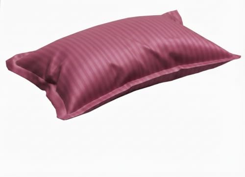 Image of Satin Striped Glace Cotton Single bedsheet with 1 Pillow Cover | Soft & Smooth Finish | Single Bed bedsheet 90 x 60 Inch | Pillow Cover 18 x 28 Inch | Breathable, Fade Resistant