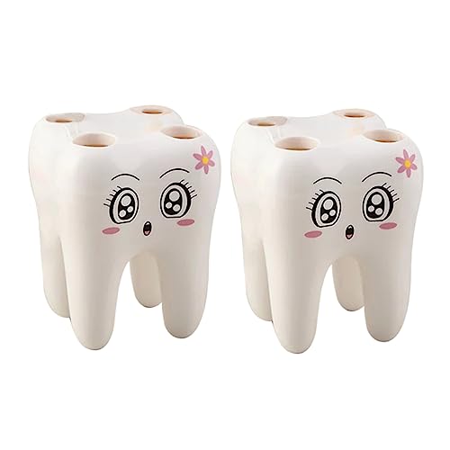 LIFKOME 2 Pz portaoggetti da bagno mesole bagno portaspazzolino per bambino portaspazzolino a forma di dente ripiano organizzatore del bagno popolarità Porta spazzolino da denti