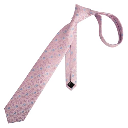 Image of Alizeal Mens 3.15inches Exquisite Floral Tie with Small Flower Printed Pocket Square