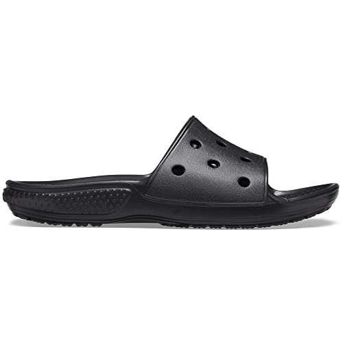 CROCS Classic Crocs Slide K - Black - J2 , 206396-001-J2, Kids Unisex , Black , J2