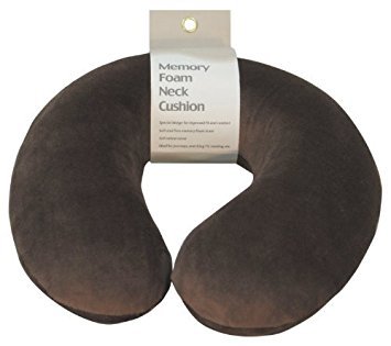 Super Velour - Cojín de Espuma viscoelástica de Lujo para el Cuello (Viajes, Coche, avión, televisión, Lectura) (marrón)