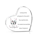 FANAOREN Cadeau Saint Valentin Homme Femme Cadeau Anniversaire Femme Amour Acrylique Gaufrée Cadeau Anniversaire Homme Cadeau Couple Cadeau Anniversaire Mariage Cadeau pour Son Copain Cadeau Copine