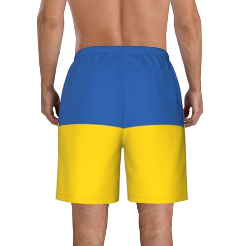 Flag of Ukraine Men's Beach Pants-Quick-Dry & Comfortable Mens Beach Shorts for Men, Perfect for Surfing and Everyday Wear White3