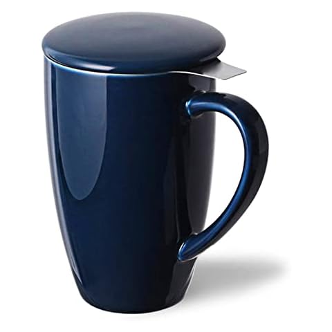 Taza de té con tapa y colador de acero inoxidable de 450 ml Cover