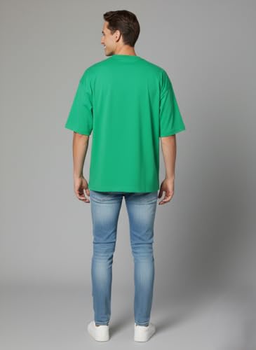 Image of Besick Oversized Plain Cotton Drop Shoulder Baggy fit Tshirt for Men