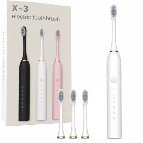 Image of Cosmic Lite Sonic Electric Toothbrush | Waterproof Rechargeable Toothbrush with Replaceable Brush Heads | 6 Modes, 3 Brush Heads, 1 Interdental Head - Pack of 1 Black Color
