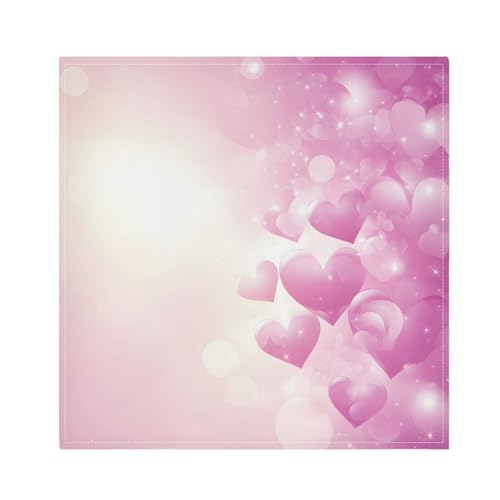Servilletas de tela con corazones rosas pack de 6 miniatura 1