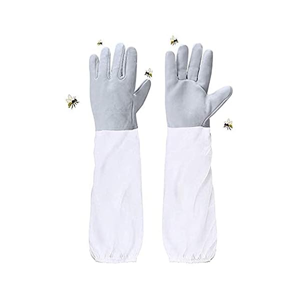 Imker-Handschuhe, Ziegenleder, groß, Schutzhandschuhe für Imker, 50 cm, mit belüfteten Ärmeln (WH) – Bild 3