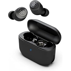 JLab Go Air Pop In Ear Kopfhörer kabellos Bluetooth, True Wireless Kopfhörer, 32+ Std Headphones, kabellose Ohrhörer, Earbuds mit Mikrofon, USB Ladebox, Dual Connect, EQ3 Sound, Schwarz