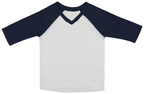 Image of ToBeInStyle Kids Boys Girls Cotton Jersey Contrast Raglan V-Neck Tee T-Shirts