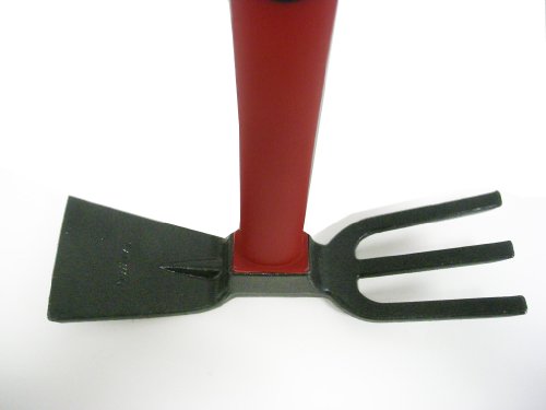 Forgecraft USA 3 Prong Cultivator W/Fiberglass Handle Adze Hoe with Fork, Dual Headed Weeding Tool - Thumbnail 2