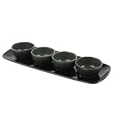 Holst Porzellan FD 132 MU 5-tlg. Porzellan Veggi-Dip-Bar Musgo Schwarz 1 Set