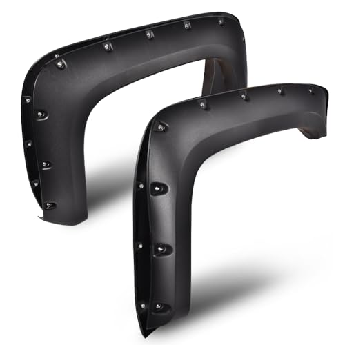 PIT66 Fender Flares Fit Chevy Silverado 1500 2007-2013 Fleetside 6.5 /8 Bed OEM Style Wheel Well Protection UV-Resistant Fender Flares Cover Rust & Rock Damage (Not Fit GMC Sierra)