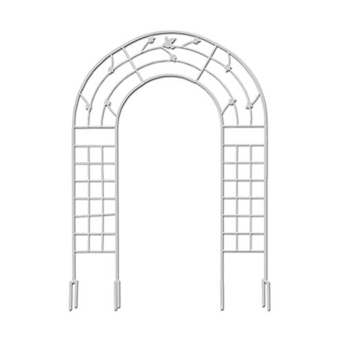 アーチ 鉄製 平面アーチ・バード 白 1個 幅169cm(間口90cm)×高さ240cm(埋め込み部含む) フラワー ローズ 平面 アイアン ホワイト フェンス ガーデン ガーデニング 庭 園芸 薔薇 バラ つる 園芸 国華園