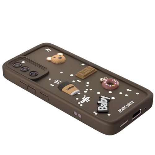 Image of Bintage Ball Bear| Donut| Milk Cake| Baby| Coffee Rubber Case Camera Protection Back Cover Compatible for Samsung Galaxy S20 FE 5G - Brown