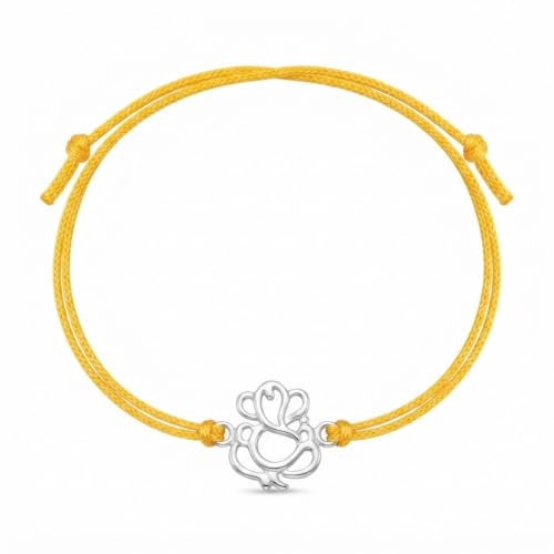 Image of Parnika 925 Pure 92.5 Sterling Silver Ganesha Rakhi Bracelet for Brother | Hallmarked Silver Rakhi for Bhai & Bhaiya | Raksha Bandhan Gift with Roli Chawal | Premium Thread Rakhi