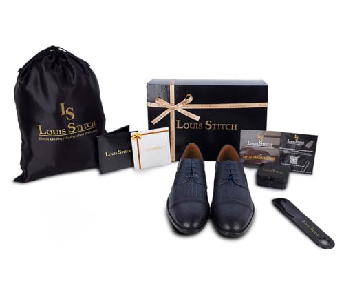 Image of LOUIS STITCH Formal Shoes for Men | Genuine Leather, Stylish Lace-Up for Business, Office, Party & Wedding (LSEUWEOX )