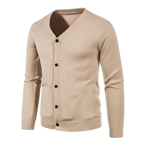 Men's Cardigan Sweaters Long Sleeve V-Neck Slim Fit Simple Design Knit Sweater Tops3