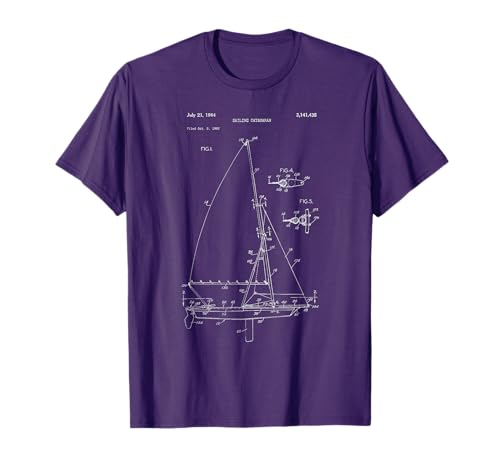 Catamaran Sailboat Blueprint Shirt - Old Ocean Sailing Boat T-Shirt
