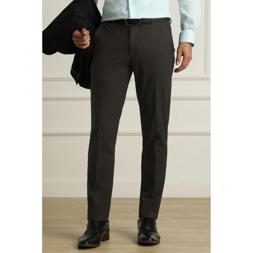 Image of Van Heusen Men Mid Rise Slim Fit Cotton Blend Workwear Trouser
