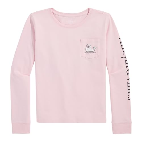 vineyard vines Girls' Fuzzy Easter Bunny Whale Long-Sleeve Pocket Tee2