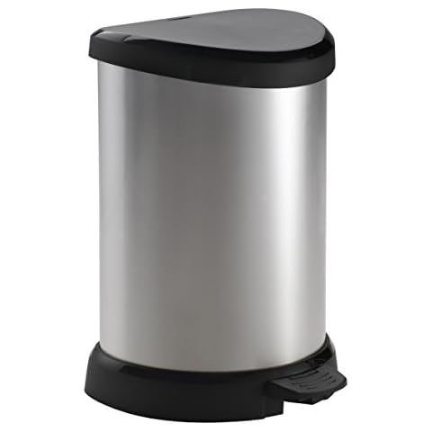 Curver 185380 20L Metal Look Pedal Bin Cover