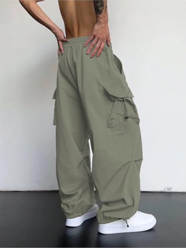 Image of GRECIILOOKS Men's Regular Fit Low Rise Cargos Trousers | Baggy Cargo Pants for Man | Loose Fit | Treck Pent with Multiple Pockets (Available in Plus Size)