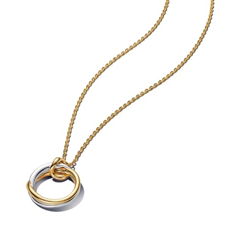 Pandora Essence 363882C00-45 - Collana in argento sterling placcato oro 14 carati, 45 cm, 45 cm, Argento sterling, Nessuna pietra preziosa