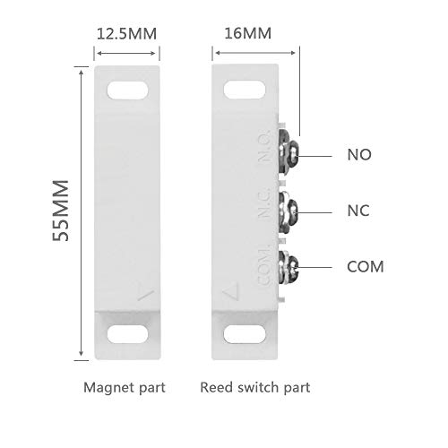 GAGALOR 2 Sets NO&NC Magnetic Switch Door Contact Sensor Surface Mounted, white - Image 2