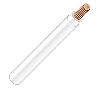Wirenco 8 AWG 19-Stranded THHN White Copper Building Wire (50Ft Cut)