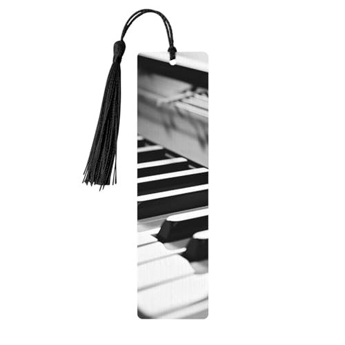 しおり 木製しおり 穴とタッセル付き 木製タグ ピアノ イメージ 木製クラフト しおり ヴィンテージ しおり オーナメント 木製ブックマーク 女性用 男性 本好きの方 ギフト ブラック
