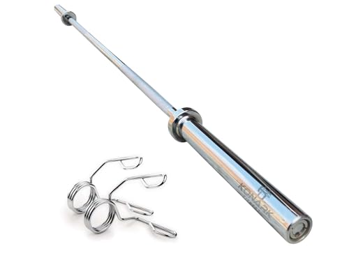 Image of Konark Fitness 6 Feet Straight Olympic Heavyweight Lifting Training Barbell Rod for Gym Fitness Workout with Two Springs Collar (30 Mm Internal Dia and 50mm Outer Dia)
